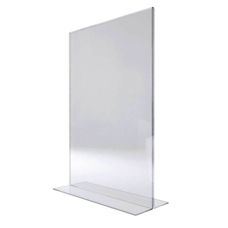 Display plastic pentru prezentare, forma T, A4, transparent, portrait – Suport plexiglas pentru afisare