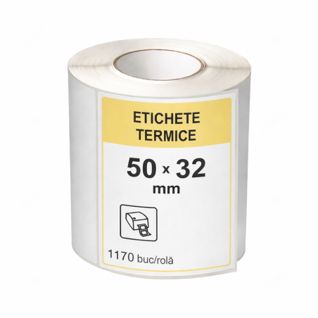 Etichete termice 50x32 mm, rola 1170 bucati, autoadezive