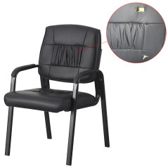 Scaun de conferinta, tapiterie piele ecologica si spuma, cotiere captusite, inaltime 91 cm, RESIGILAT