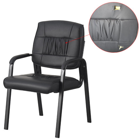 Scaun de conferinta, tapiterie piele ecologica si spuma, cotiere captusite, inaltime 91 cm, RESIGILAT