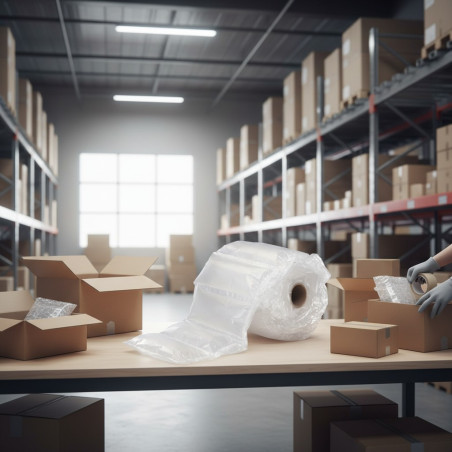 Folie cu bule de aer 200 x 100 mm, lungime rola 300 m, ambalare produse fragile