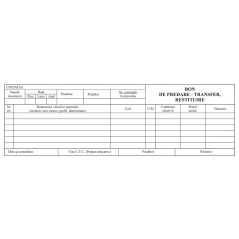 Bon predare transfer restituire A4 1/2, 2 exemplare, 100 file, formular tipizat