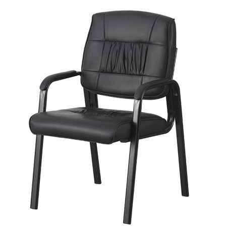 Scaun de conferinta, piele ecologica si spuma, cotiere captusite, inaltime 91 cm, RESIGILAT