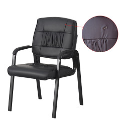 Scaun de conferinta, piele ecologica si spuma, cotiere captusite, inaltime 91 cm, RESIGILAT