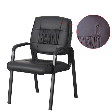 Scaun de conferinta, piele ecologica si spuma, cotiere captusite, inaltime 91 cm, RESIGILAT