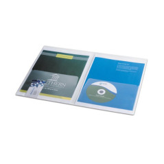 Folie protectie documente A4, dubla cu buzunar, 10/set