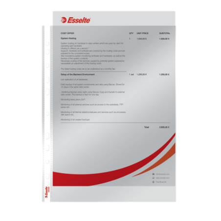 Folie protectie documente A4, 100/Top, 55 microni