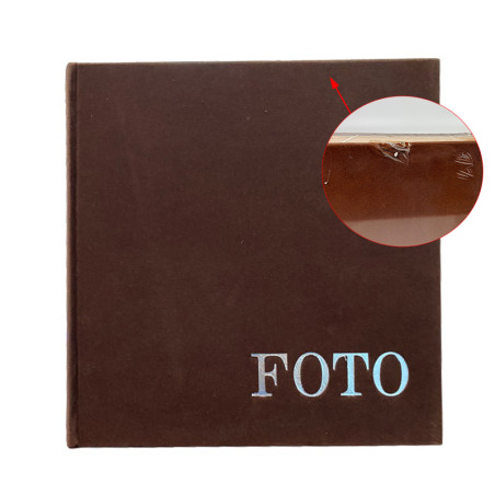 Album foto tip carte, format 10x15 cm, stocare 200 fotografii, coperta catifea maro inchis, RESIGILAT