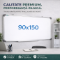 Tabla magnetica whiteboard 90x150 cm, rama aluminiu, tavita markere