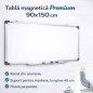 Tabla magnetica whiteboard 90x150 cm, rama aluminiu, tavita markere