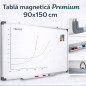 Tabla magnetica whiteboard 90x150 cm, rama aluminiu, tavita markere