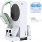 Suport incarcare doua controlere Xbox si casti, multifunctional, 4 in 1, 2 ventilatoare, indicator LED, cablu USB, RESIGILAT