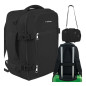 Rucsac de calatorie, curea de umar, bagaj de mana avion, 20 litri, 40x25x20 cm, negru Rucsac de calatorie, curea de umar, bagaj de mana avion, 20 litri, 40x25x20 cm, negru