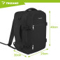 Rucsac de calatorie, curea de umar, bagaj de mana avion, 20 litri, 40x25x20 cm, negru Rucsac de calatorie, curea de umar, bagaj de mana avion, 20 litri, 40x25x20 cm, negru