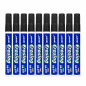 Set 10 markere Whiteboard negru 2.8 mm, stergere usoara, scriere clara si intensa