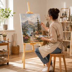 Sevalet din lemn pentru pictura 175x50, pliabil, inaltime ajustabilia maxim 175 cm