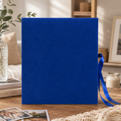 Album foto Velvet Luxury 500 poze 10x15 cm, catifea albastra si panglica satinata, design exclusiv