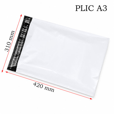 Plicuri curierat A3 310x420 mm, set 50, rezistente, pentru documente si produse voluminoase