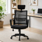 Scaun ergonomic de birou, reglabil in inaltime 108-118 cm, tetiera integrata, mesh si burete