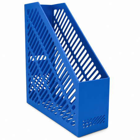 Suport documente vertical A4 albastru, organizator birou din plastic rezistent, 80 x 250 x 300 mm