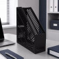Suport vertical pentru documente A4, set 4 organizatoare pentru dosare, negru, 80 x 250 x 300 mm Suport vertical pentru documente A4, set 4 organizatoare pentru dosare, negru, 80 x 250 x 300 mm