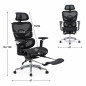 Scaun ergonomic de birou, sezut reglabil pe adancime, cotiere 5D, spatar si tetiera reglabile, suport picioare, mesh Scaun ergonomic de birou, sezut reglabil pe adancime, cotiere 5D, spatar si tetiera reglabile, suport picioare, mesh