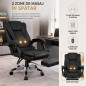 Scaun de birou directorial cu 2 zone de masaj, suport picioare retractabil, spatar inclinabil, piele ecologica, negru Scaun de birou directorial cu 2 zone de masaj, suport picioare retractabil, spatar inclinabil, piele ecologica, negru