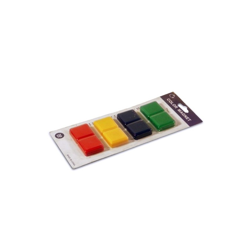Magneti patrati colorati 30mm pentru tabla