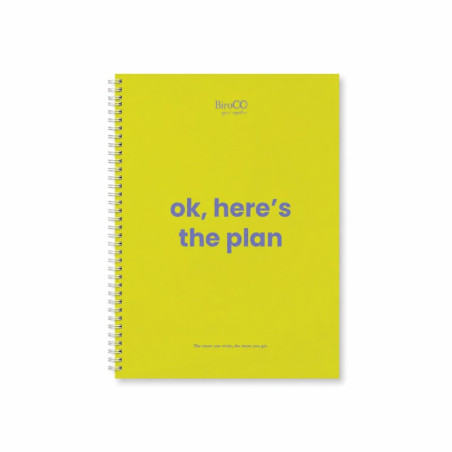 Caiet A4 velin 50 file spirala Lemon Green BiroCO