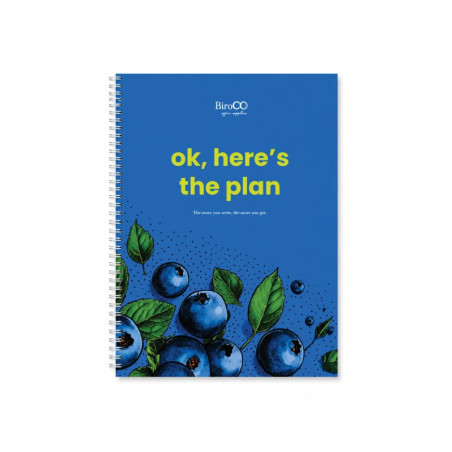 Caiet A4 velin 50 file spirala BiroCO Blueberry