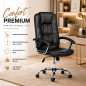 Scaun ergonomic directorial, inaltime reglabila 108-118 cm, rotativ, maxim 150 kg, negru Scaun ergonomic directorial, inaltime reglabila 108-118 cm, rotativ, maxim 150 kg, negru