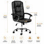 Scaun ergonomic directorial, inaltime reglabila 108-118 cm, rotativ, maxim 150 kg, negru Scaun ergonomic directorial, inaltime reglabila 108-118 cm, rotativ, maxim 150 kg, negru