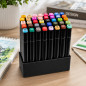 Set 40 markere multicolore cu 2 capete pentru scriere, geanta depozitare inclusa Set 40 markere multicolore cu 2 capete pentru scriere, geanta depozitare inclusa