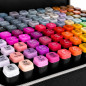 Markere multicolore cu varf dublu, geanta de depozitare cu bretea pe umar, set 168 bucati Markere multicolore cu varf dublu, geanta de depozitare cu bretea pe umar, set 168 bucati
