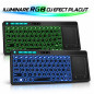 Tastatura multimedia wireless cu mouse pad, iluminata LED RGB, USB, Rii Kombo Tastatura multimedia wireless cu mouse pad, iluminata LED RGB, USB, Rii Kombo