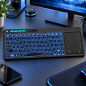 Tastatura multimedia wireless cu mouse pad, iluminata LED RGB, USB, Rii Kombo Tastatura multimedia wireless cu mouse pad, iluminata LED RGB, USB, Rii Kombo