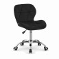 Scaun de birou in stil scandinav, inaltime 72-84 cm, roti mobile cauciucate, baza otel cromat, velur, negru