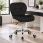 Scaun de birou in stil scandinav, inaltime 72-84 cm, roti mobile cauciucate, baza otel cromat, velur, negru