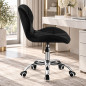 Scaun de birou in stil scandinav, inaltime 72-84 cm, roti mobile cauciucate, baza otel cromat, velur, negru