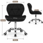 Scaun de birou in stil scandinav, inaltime 72-84 cm, roti mobile cauciucate, baza otel cromat, velur, negru