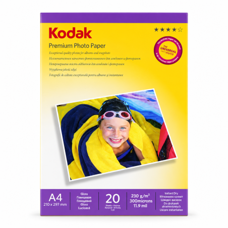 Hartie foto Kodak A4 lucioasa 230g, 20 coli