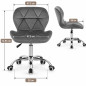Scaun tapitat de birou, stil scandinav, baza cromata, inaltime reglabila, catifea, gri Scaun tapitat de birou, stil scandinav, baza cromata, inaltime reglabila, catifea, gri
