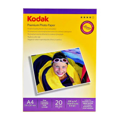 Hartie foto Kodak A4 lucioasa 230 g/mp, 20 coli - ambalaj, vedere frontala