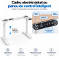 Cadru de birou electric dublu motorizat, inaltime reglabila 64-129 cm, memorare 4 pozitii, lungime 102 - 145 cm Cadru de birou electric dublu motorizat, inaltime reglabila 64-129 cm, memorare 4 pozitii, lungime 102 - 145 cm