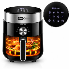 Friteuza cu aer cald AirFryer 1200 W, capacitate 2.5 L, display digital LED, ProCart