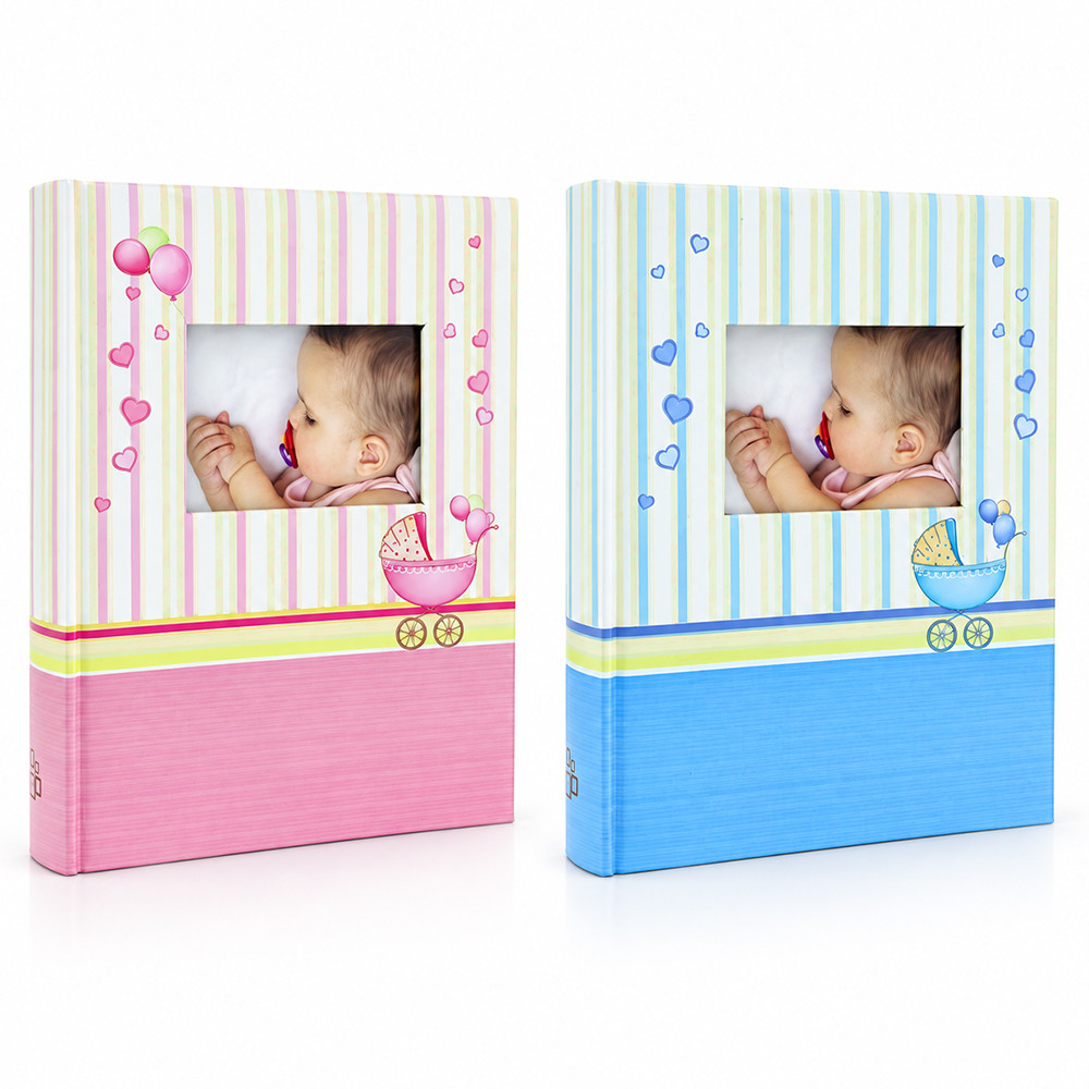 Album foto Baby Born Book, 100 fotografii 10x15 cm, coperta personalizabila, spatiu notite Roz