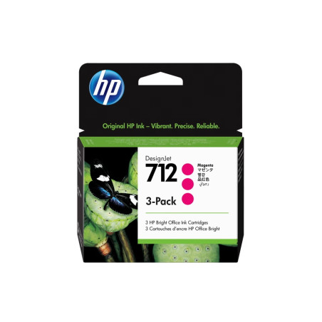 Set 3 cartuse originale HP 712 Magenta, 3 x 29 ml, 3ED78A
