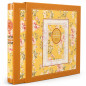 Album foto premium cu cutie, 500 poze 10x15 cm, 50 file, coperta carton gros, model floral vintage, 34x32x6 cm