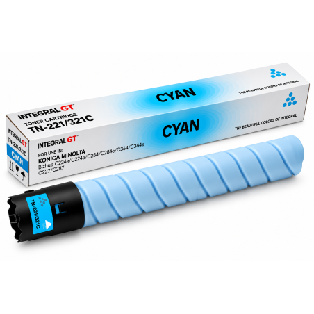 Cartus toner compatibil Konica Minolta TN-221, cyan, capacitate de 25.000 pagini