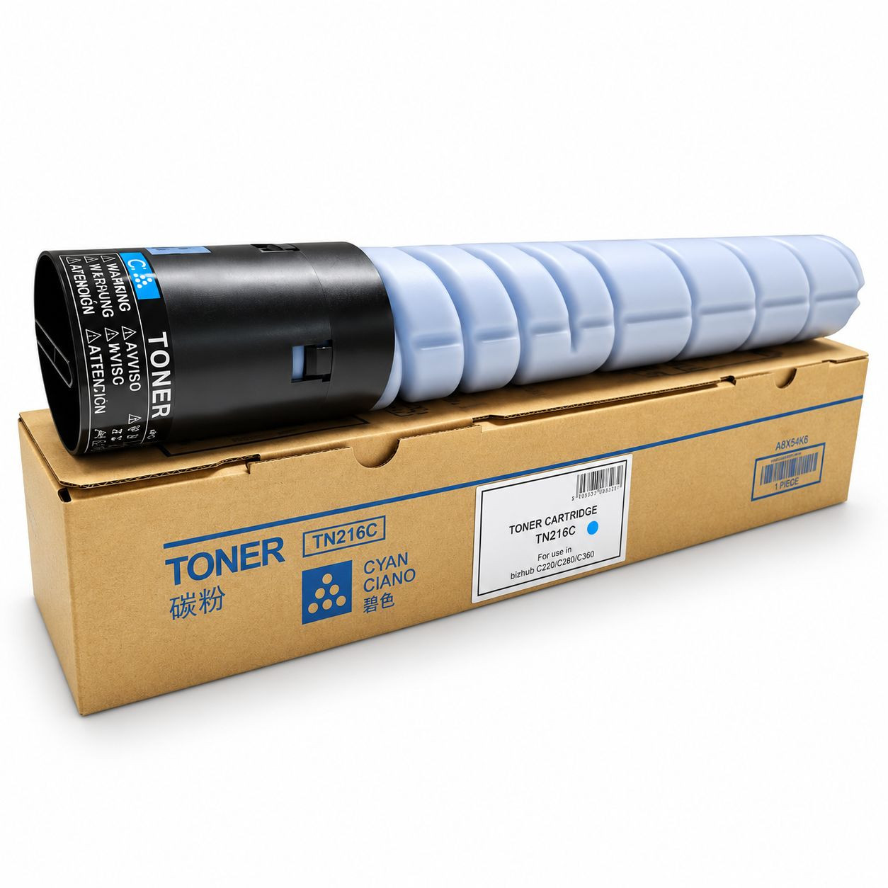 Cartus toner compatibil Konica Minolta TN-216, cyan, capacitate de 26.000 pagini